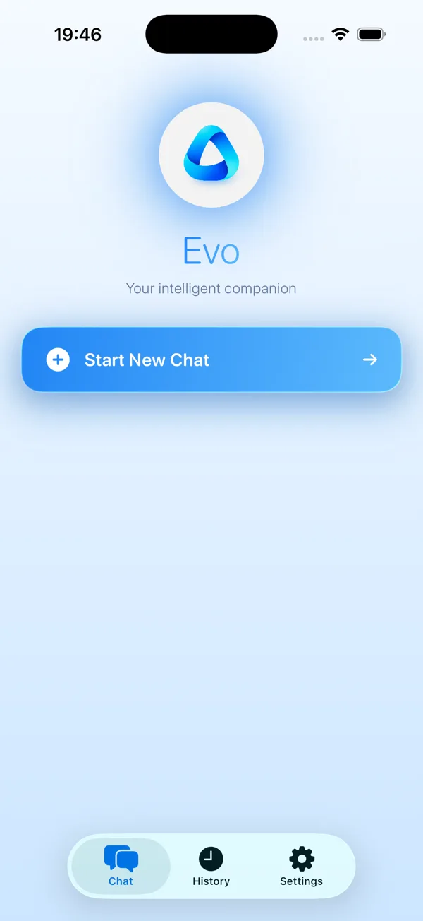 Evo AI Pro screen: Home